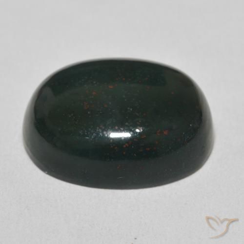 Bloodstone Gemstone in 18.3 x 15 mm Size for Sale, Bloodstone Stone in Bluish Green Color