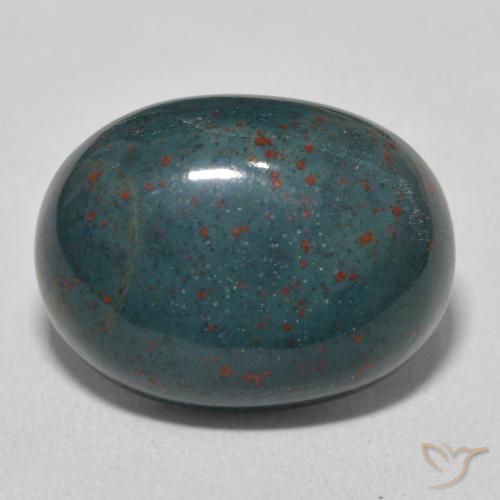 14.14ct Natural Medium Dark Green Bloodstone, Oval, Opaque