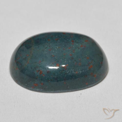 Bloodstone Gemstone in 20 x 15 mm (calibrated) Size for Sale, Bloodstone Stone in Medium Dark Green Color