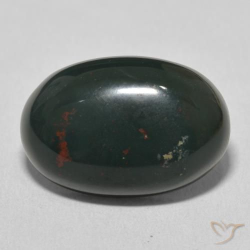 11.01ct Natural Medium Dark Green Bloodstone, Oval, Opaque