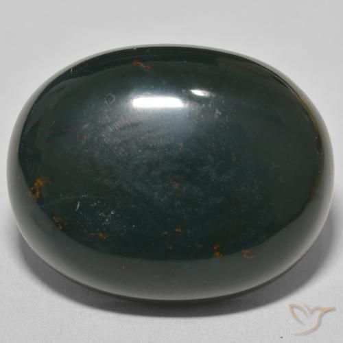 53.44ct Natural Medium Dark Green Bloodstone, Oval, Opaque, Photo A