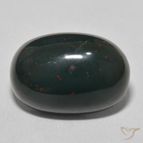 17.05ct Natural Medium Dark Green Bloodstone, Oval, Opaque