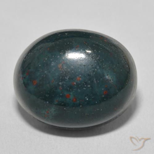15.13ct Natural Bluish Green Bloodstone, Oval, Opaque