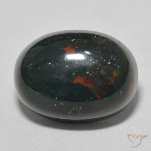 12.48ct Natural Multicolor Green Bloodstone, Oval, Opaque