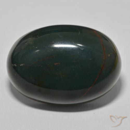 94.86ct Natural Medium Dark Green Bloodstone, Oval, Opaque