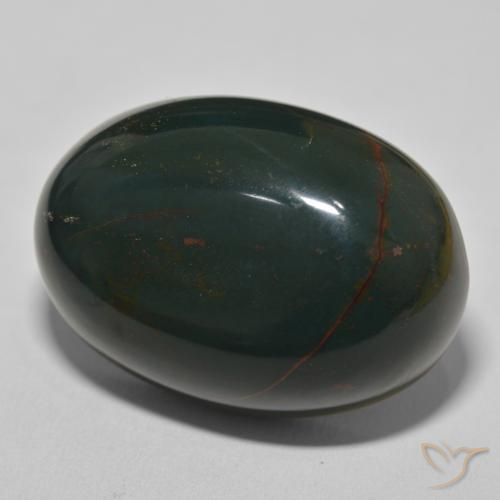 94.86 ct Green Bloodstone Stone, Natural Bloodstone in Oval Cabochon Shape for Sale