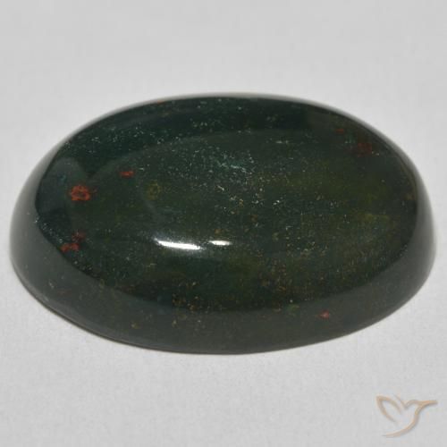 Bloodstone Gemstone in 27 x 20 mm (calibrated) Size for Sale, Bloodstone Stone in Dark Green Color