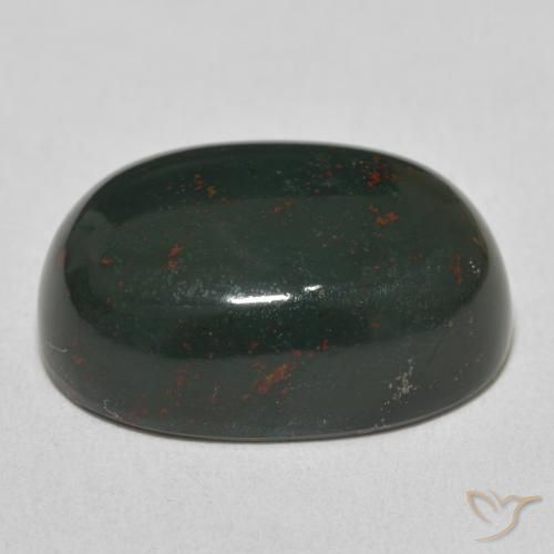 Bloodstone Gemstone in 20.9 x 14.4 mm Size for Sale, Bloodstone Stone in Dark Green Color