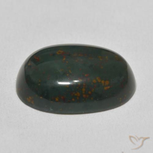 Bloodstone Gemstone in 18 x 13 mm (calibrated) Size for Sale, Bloodstone Stone in Dark Green Color