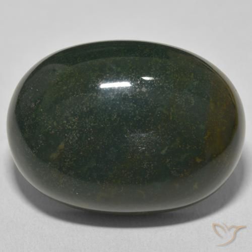 35.01ct Natural Deep Green Bloodstone, Oval, Opaque