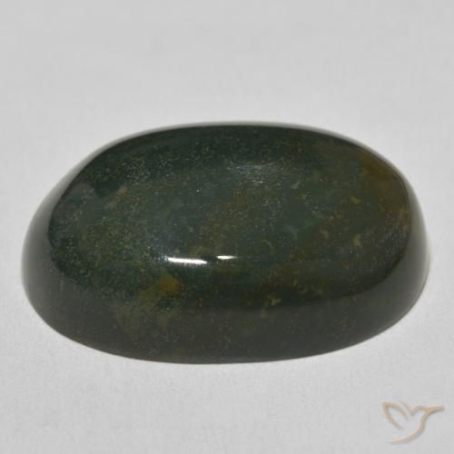 Bloodstone Gemstone in 27 x 20 mm (calibrated) Size for Sale, Bloodstone Stone in Deep Green Color
