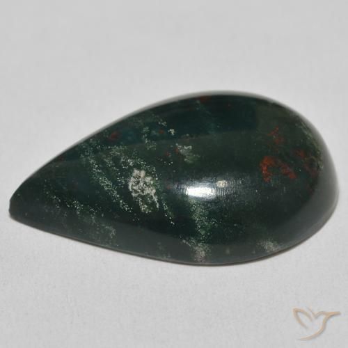 Bloodstone Gemstone in 28.5 x 19.6 mm Size for Sale, Bloodstone Stone in Deep Green Color