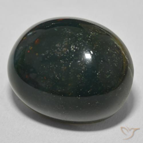 32.86 ct Green Bloodstone Stone, Natural Bloodstone in Oval Cabochon Shape for Sale