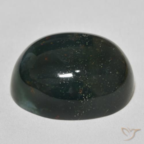 Bloodstone Gemstone in 22.9 x 18.6 mm Size for Sale, Bloodstone Stone in Forest Green Color
