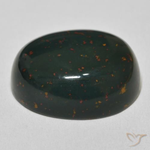 Bloodstone Gemstone in 22.8 x 18.5 mm Size for Sale, Bloodstone Stone in Multicolor Green Color