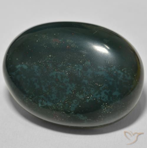 76.31 ct Green Bloodstone Stone, Natural Bloodstone in Oval Cabochon Shape for Sale