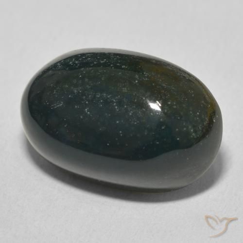 15.71 ct Green Bloodstone Stone, Natural Bloodstone in Oval Cabochon Shape for Sale