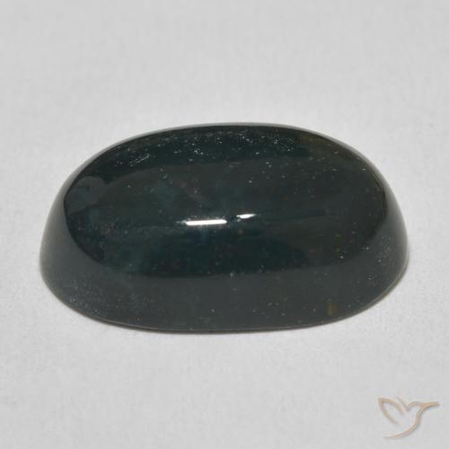 Bloodstone Gemstone in 20.3 x 13.3 mm Size for Sale, Bloodstone Stone in Forest Green Color