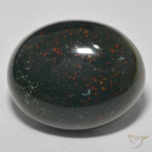 27.95ct Natural Multicolor Green Bloodstone, Oval, Opaque