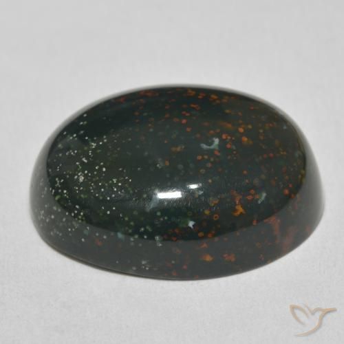 Bloodstone Gemstone in 22.8 x 18.4 mm Size for Sale, Bloodstone Stone in Multicolor Green Color