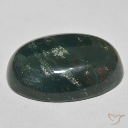 Bloodstone Gemstone in 28.6 x 21.2 mm Size for Sale, Bloodstone Stone in Deep Green Color