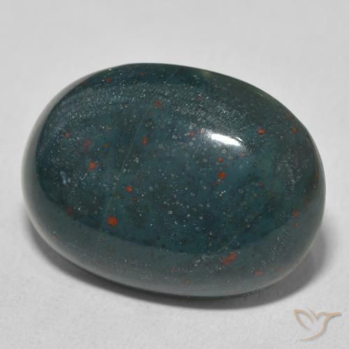 13.24 ct Green Bloodstone Stone, Natural Bloodstone in Oval Cabochon Shape for Sale