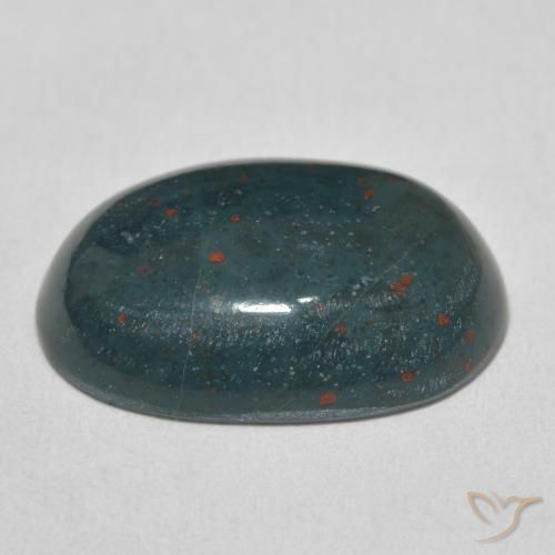 Bloodstone Gemstone in 20 x 15 mm (calibrated) Size for Sale, Bloodstone Stone in Dark Green Color