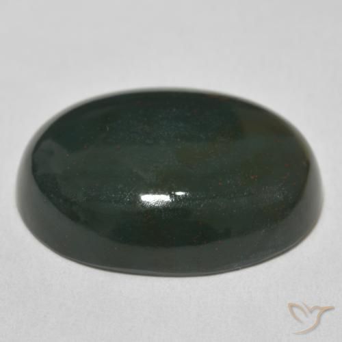 Bloodstone Gemstone in 23.9 x 19.3 mm Size for Sale, Bloodstone Stone in Deep Green Color