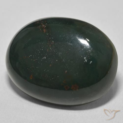 23.59 ct Green Bloodstone Stone, Natural Bloodstone in Oval Cabochon Shape for Sale
