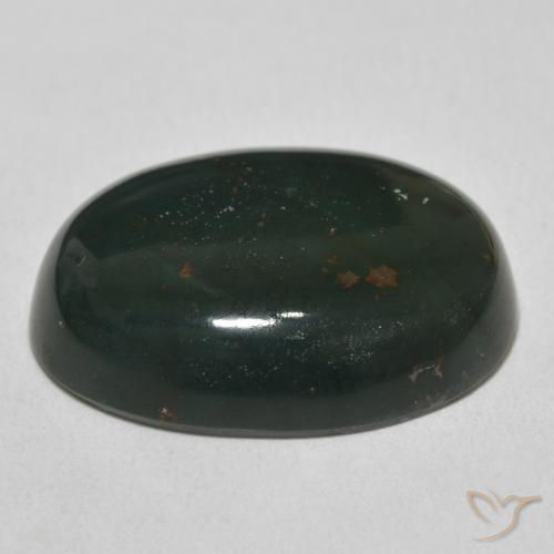 Bloodstone Gemstone in 23.6 x 18.2 mm Size for Sale, Bloodstone Stone in Dark Green Color
