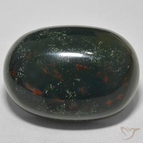 30.81ct Natural Multicolor Green Bloodstone, Oval, Opaque