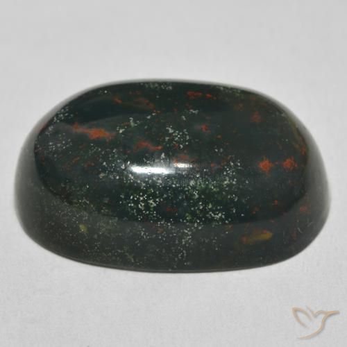 Bloodstone Gemstone in 24.2 x 17.2 mm Size for Sale, Bloodstone Stone in Multicolor Green Color