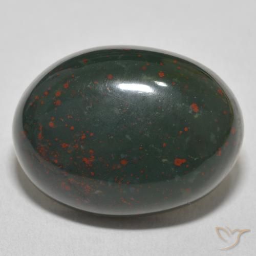 21.79ct Natural Green and Red Bloodstone, Oval, Opaque