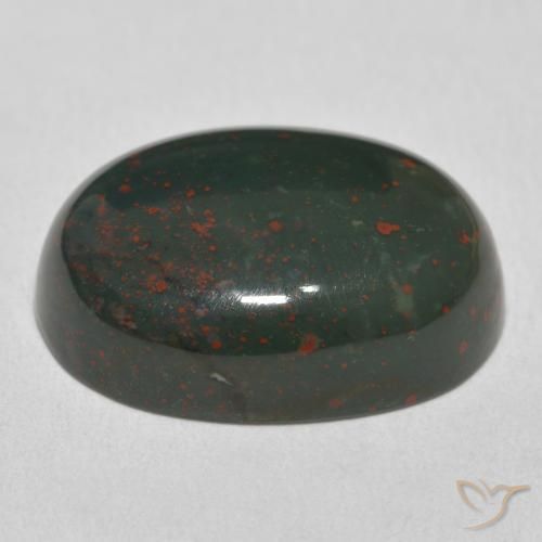 Bloodstone Gemstone in 21.7 x 16.1 mm Size for Sale, Bloodstone Stone in Green and Red Color