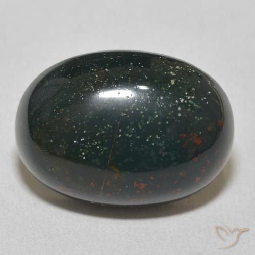 16.56ct Natural Forest Green Bloodstone, Oval, Opaque