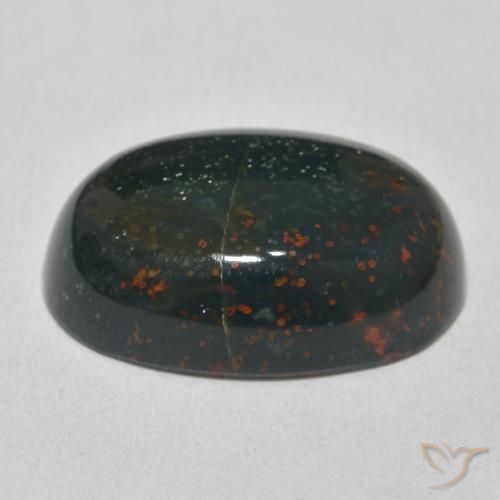 Bloodstone Gemstone in 20 x 15 mm (calibrated) Size for Sale, Bloodstone Stone in Forest Green Color