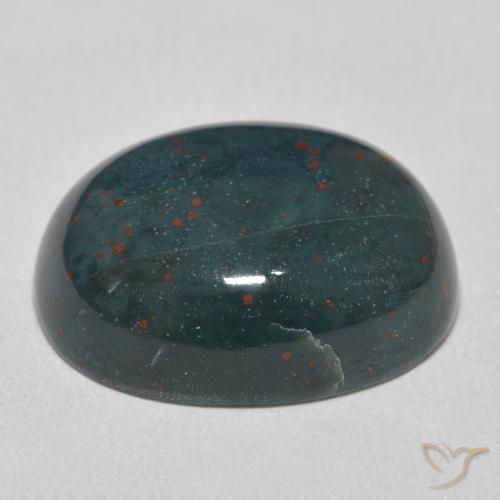 Bloodstone Gemstone in 20.5 x 16.5 mm Size for Sale, Bloodstone Stone in Multicolor Green Color