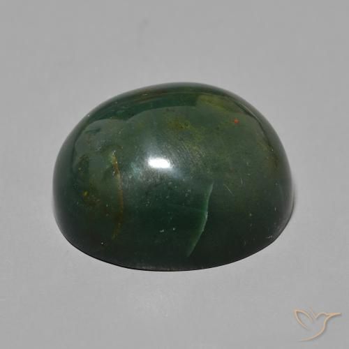 Bloodstone Gemstone in 22.8 x 19.8 mm Size for Sale, Bloodstone Stone in Earthy Green Color