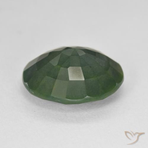 Bloodstone Gemstone in 15.2 x 12.7 mm Size for Sale, Bloodstone Stone in Medium Green Color