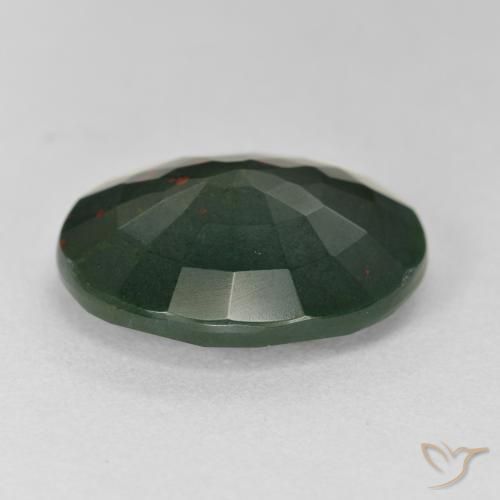 Bloodstone Gemstone in 17.6 x 14.1 mm Size for Sale, Bloodstone Stone in Multicolor Green Color
