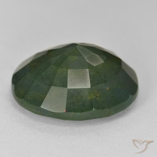 Bloodstone Gemstone in 19.6 x 16.4 mm Size for Sale, Bloodstone Stone in Green and Red Color