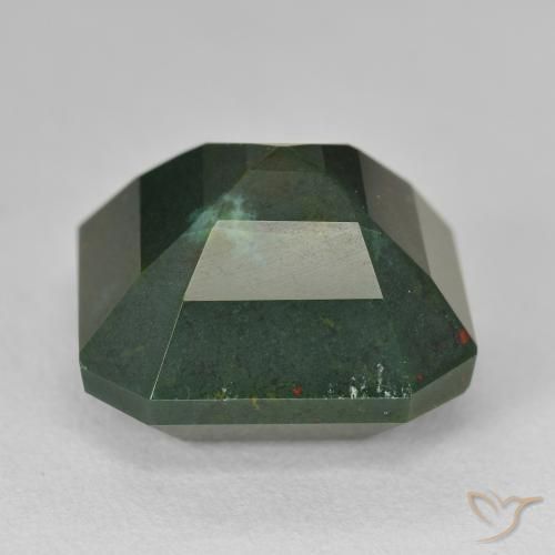 Bloodstone Gemstone in 15 x 15 mm (calibrated) Size for Sale, Bloodstone Stone in Forest Green Color