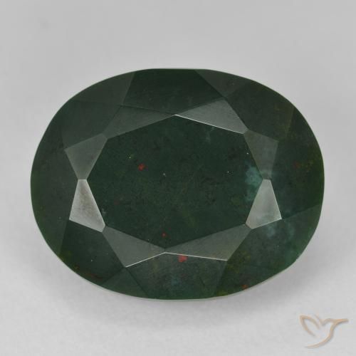 21.50ct Natural Multicolor Green Bloodstone, Oval, Opaque