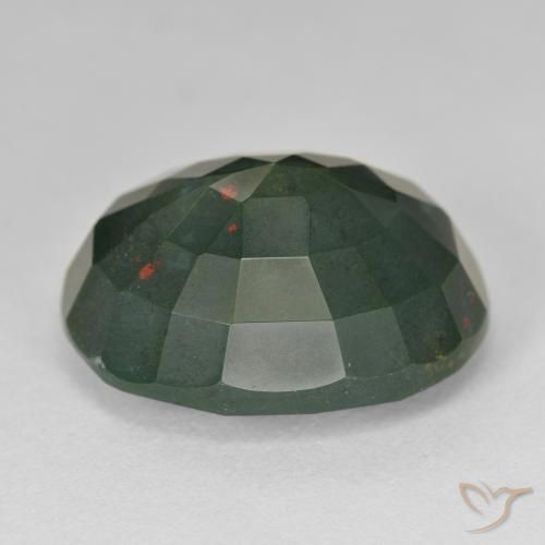 Bloodstone Gemstone in 20.1 x 16 mm Size for Sale, Bloodstone Stone in Multicolor Green Color