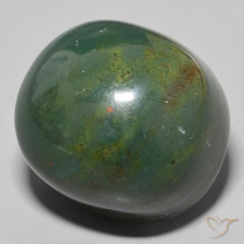56.88 ct Green Bloodstone Stone, Natural Bloodstone in Oval Cabochon Shape for Sale