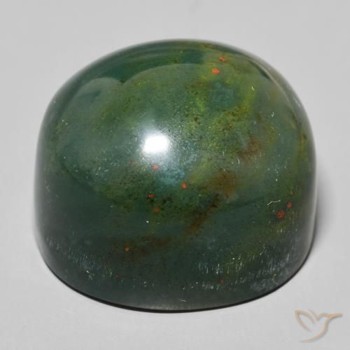 Bloodstone Gemstone in 15 x 15 mm (calibrated) Size for Sale, Bloodstone Stone in Green with Red Color