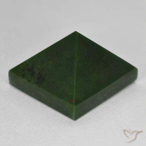 Bloodstone Gemstone in 15 x 15 mm (calibrated) Size for Sale, Bloodstone Stone in Forest Green Color