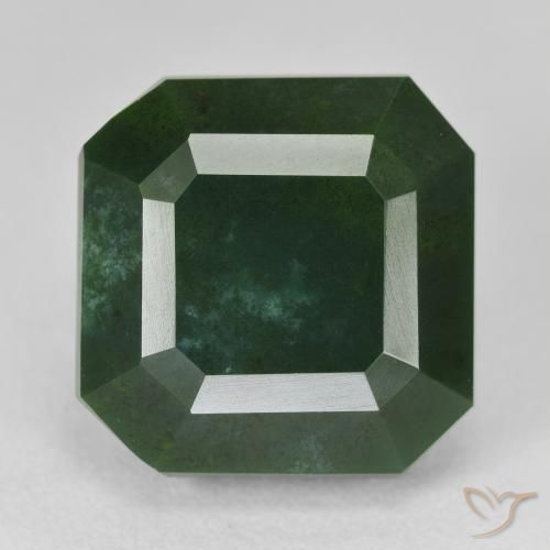 18.72ct Natural Dark Green Bloodstone, Emerald Cut, Opaque