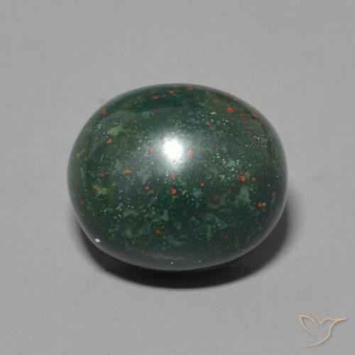 6.07ct Natural Multicolor Green Bloodstone, Oval, Opaque