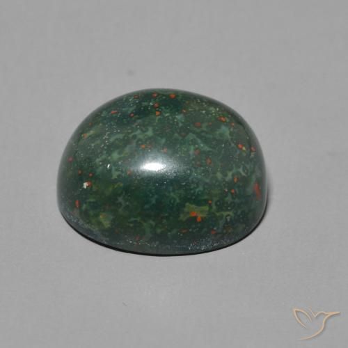 Bloodstone Gemstone in 12 x 10 mm (calibrated) Size for Sale, Bloodstone Stone in Multicolor Green Color